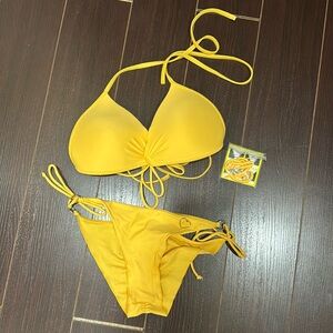 Yellow body glove bikini